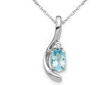 1/2 Carat (ctw) Blue Topaz Pendant Necklace in 14K white Gold with Chain